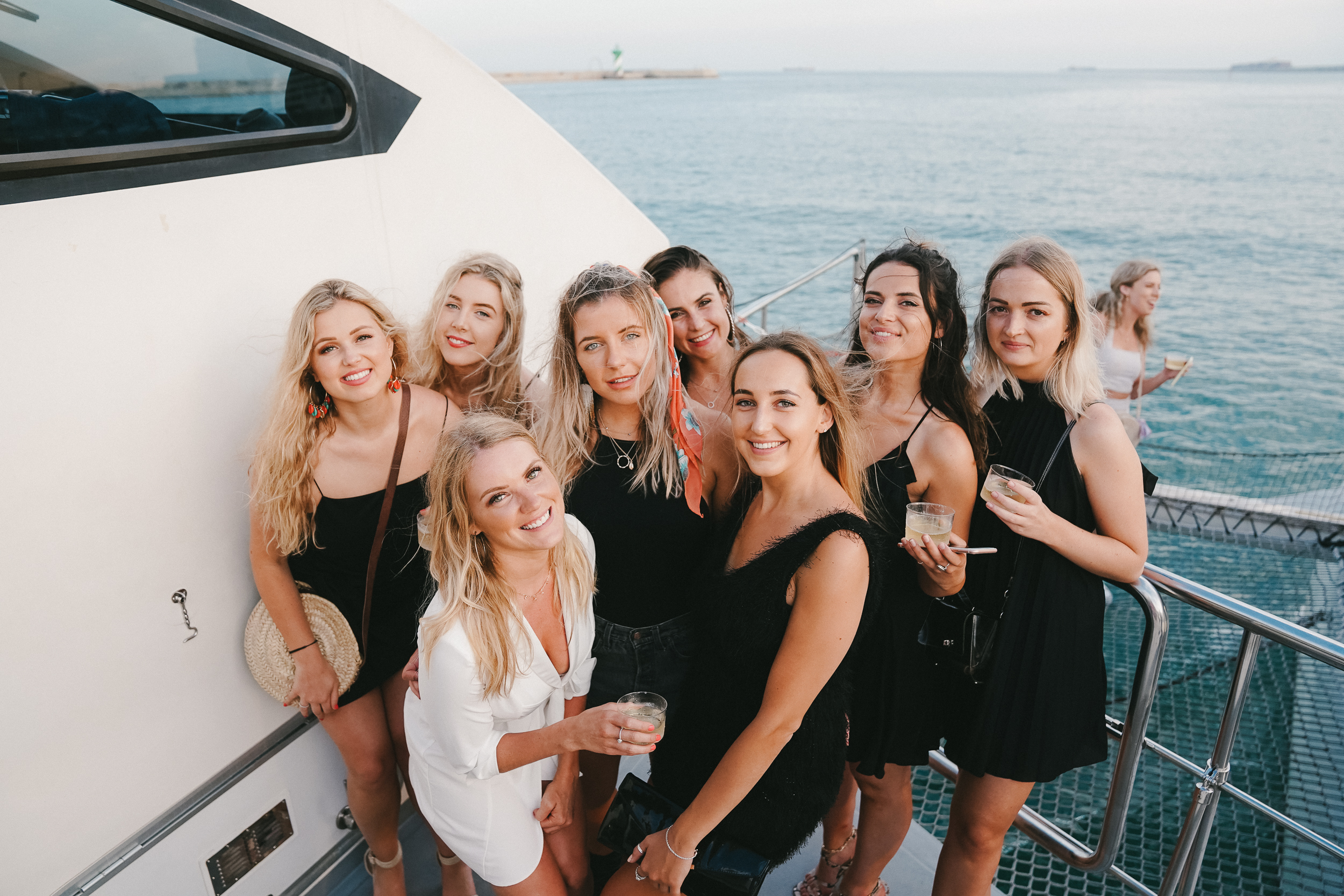Original_5 girls dressed to impress on a boat party in Barcelona